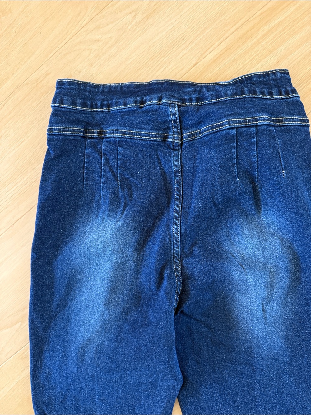 WOMENS HIGH WAIST BUTTON FRONT DARK WASH SKINNY JEANS SIZE 29 EVERYDAY STYLE - Picture 12 of 12